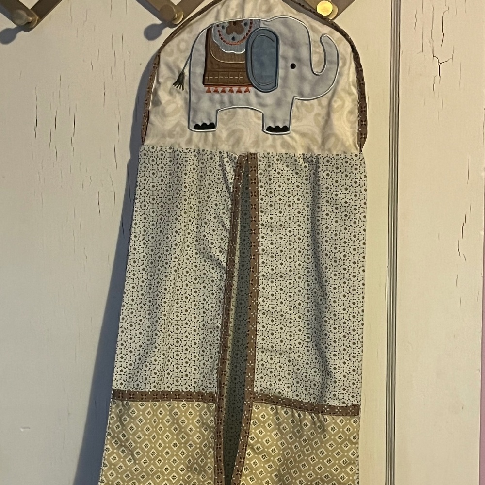 Carters Elephant blue patterned diaper stacker